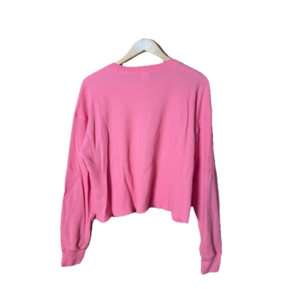 Aritzia TNA Pink Waffle Loungewear Set Pajamas Casual Size Large EUC - Picture 2 of 7